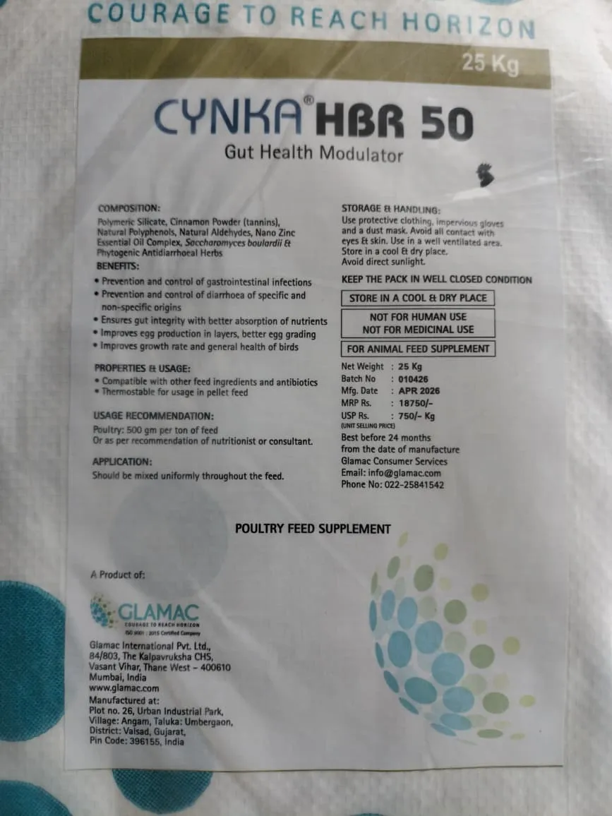 Cynka HBR 50 - Replacement to Halquinol and other AGP's--  Natural anti-diarrheal, anti-microbial and gut health modulators. ad photo